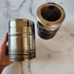 Target home canister metal grunge industrial set of 2 garage trinket storage
